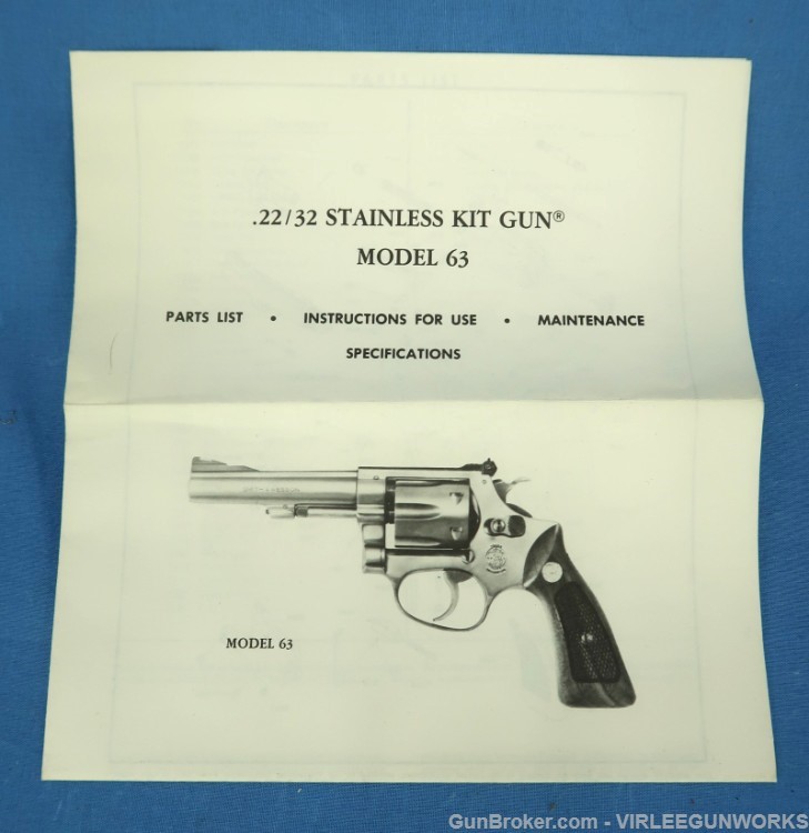 Smith & Wesson Model 63 Stainless 22 Caliber Revolver Boxed Early-img-56