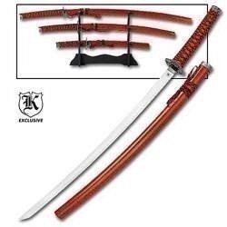 Samurai Sword 3PC. Set With Stand-NIB!-img-5