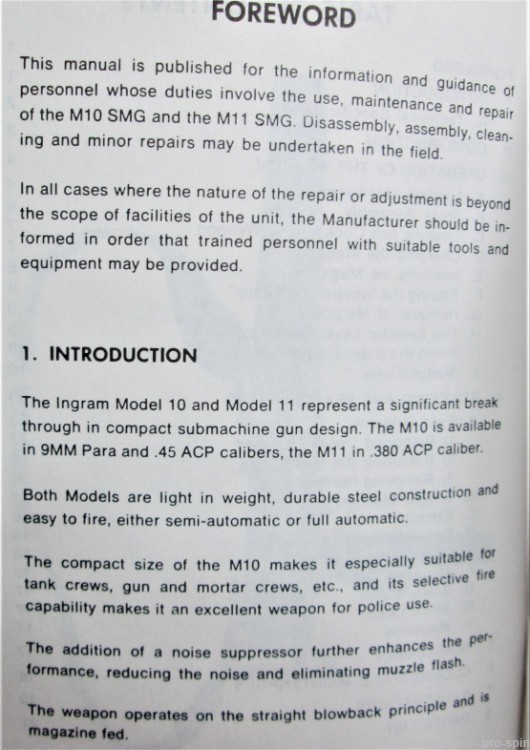 Mac Submachine Gun Operating Manual No. 2 Paperback 1975  Military Armament-img-2