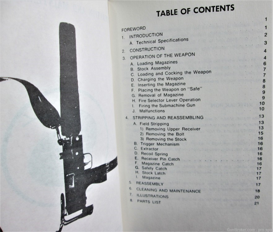Mac Submachine Gun Operating Manual No. 2 Paperback 1975  Military Armament-img-1