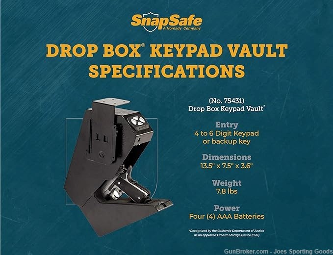 NiB - SnapSafe Drop Box Keypad Handgun Vault  -img-2
