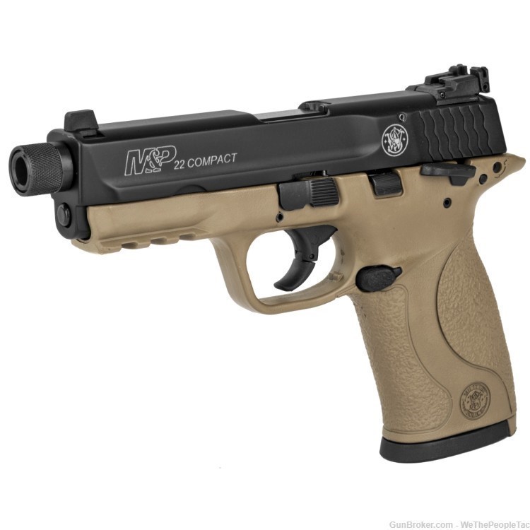 Smith & Wesson M&P Compact Striker 22LR Pistol 3.6" Thread Bar. Tan/Blk NEW-img-0