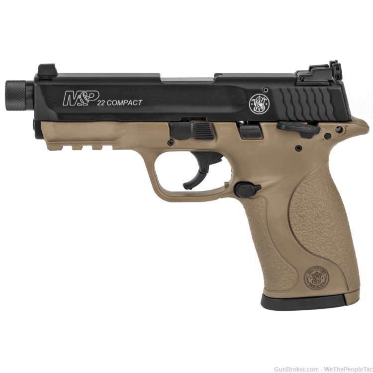 Smith & Wesson M&P Compact Striker 22LR Pistol 3.6" Thread Bar. Tan/Blk NEW-img-2