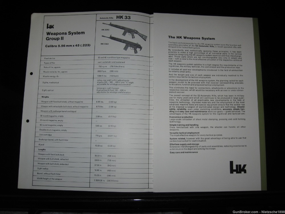 Original HK Defense Tech Division foldout - Small Arms GROUP 2 RARE-img-1