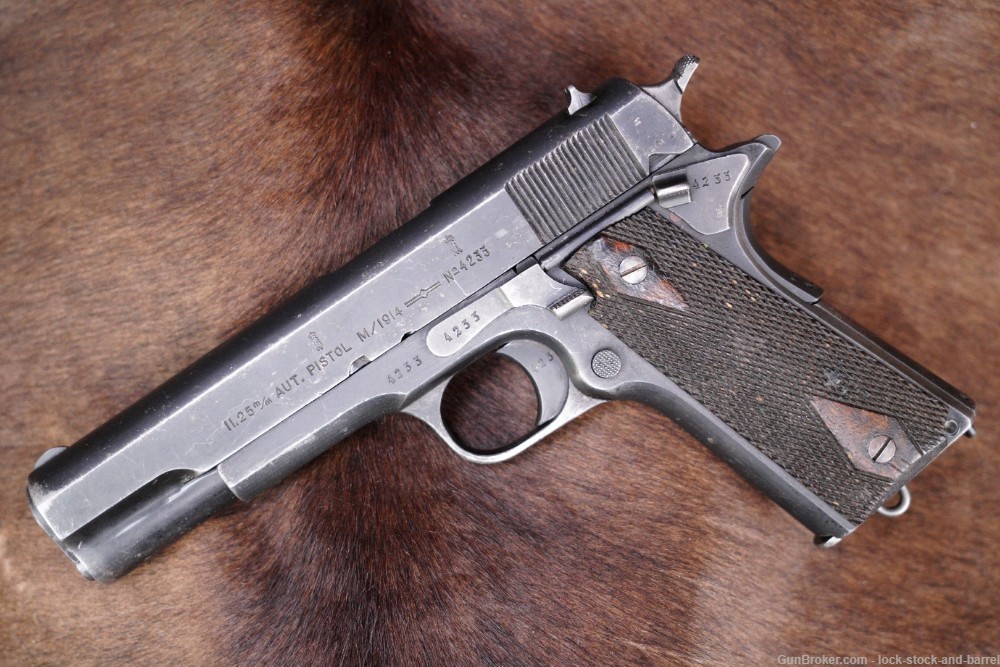 Norwegian M1914 M-1914 Kongsberg Colt 11.25mm Semi-Auto Pistol, 1923 C ...