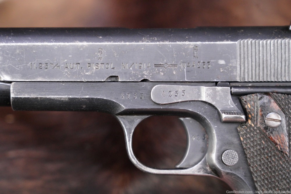 Norwegian M1914 M-1914 Kongsberg Colt 11.25mm Semi-Auto Pistol, 1923 C ...