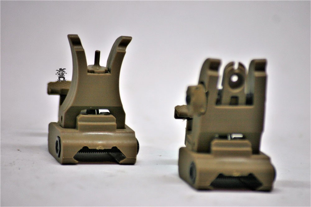 MudCat Flip-Up Front and Rear Sights Set/Full Adjustable / Low Profile/ FDE-img-3