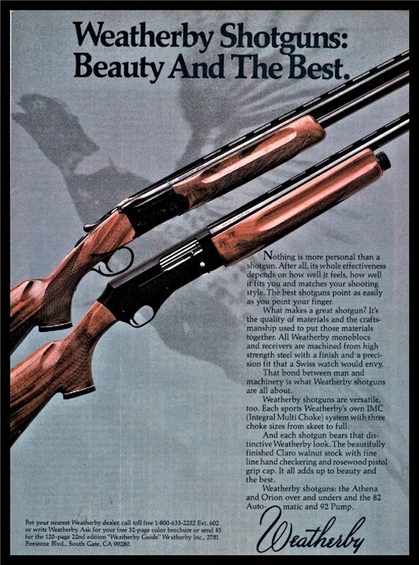 1986 WEATHERBY Shotgun Vintage PRINT AD-img-0