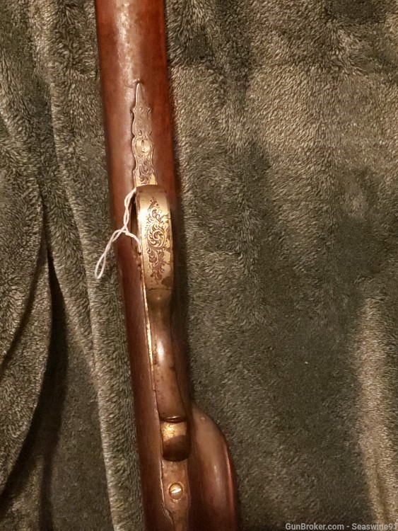 Antique schuetzen style rifle fancy engraved 71 Mauser action set trigger-img-15