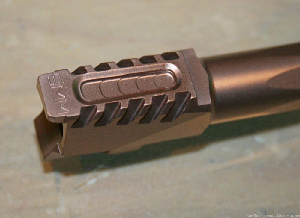 Serrated Threaded Glock 19 G19 barrel Copper Finish 9mm Lightweight Gen 1-5-img-4