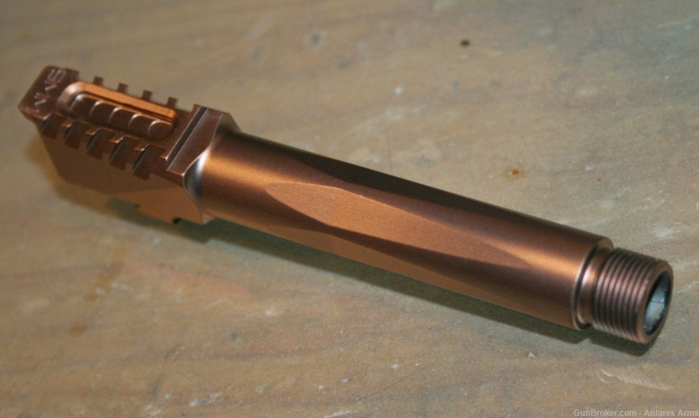 Serrated Threaded Glock 19 G19 barrel Copper Finish 9mm Lightweight Gen 1-5-img-0