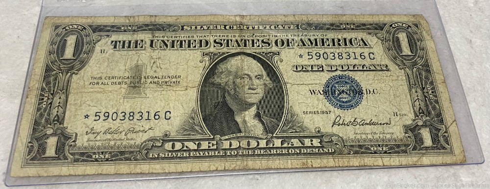 USA 1 Dollar Silver Certificate Star Note 1957 IBP / RBA #*59038316C-img-0