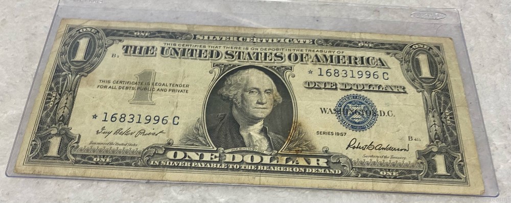 USA 1 Dollar Silver Certificate Star Note 1957 IBP / RBA #*16831996C-img-0