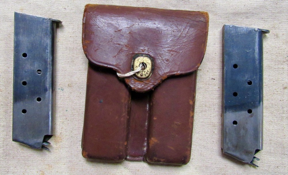 Original WWI or pre WWII Era Commercial Colt 1911 Magazine Pouch & Mags-img-0