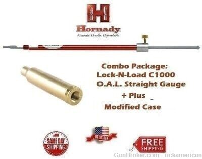Hornady Lock-N-Load STRAIGHT OAL Gauge C1000+Modified Case for 6mm Rem A6MM-img-0