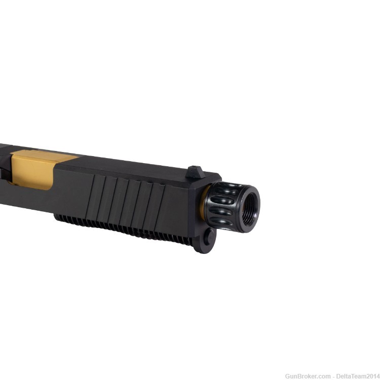 Complete RMR Slide for 9mm Glock 19 - Gold PVD Threaded Barrel-img-3