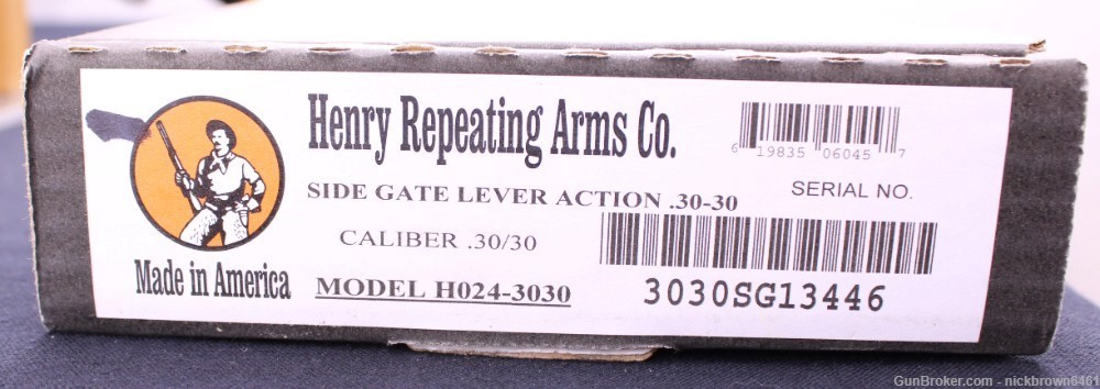 BRAND NEW HENRY H024-3030 SIDE GATE LEVER ACTION 30-30 WIN 20” BARREL -img-1