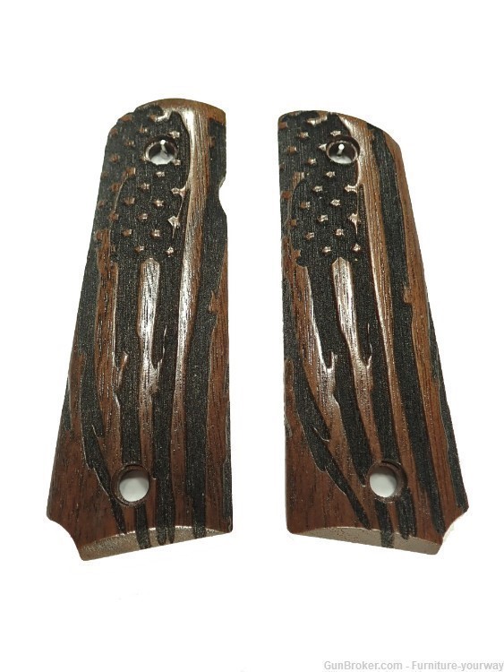 Walnut American Flag for Browning 1911-22 1911-380 Grips-img-0