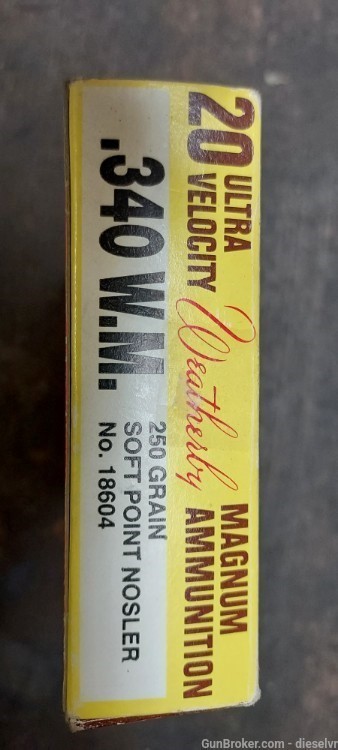 NICE VINTAGE BOX of Weatherby 340 Weatherby Magum 250 Gr Nosler Ammunition -img-0