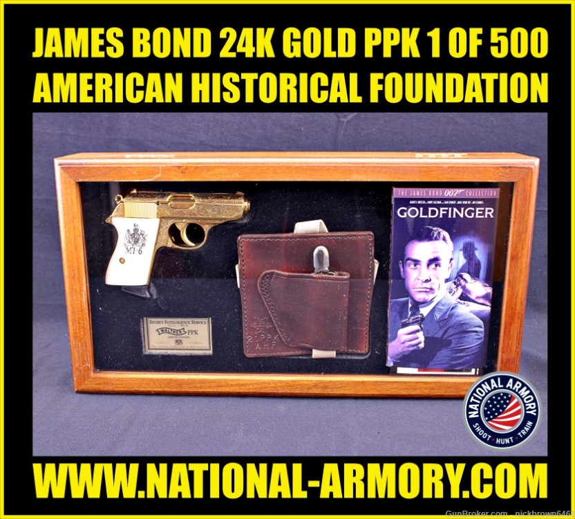 WALTHER PPK JAMES BOND MI-6 GOLD PLATED COLLECTORS EDITION 1 OF 500-img-0