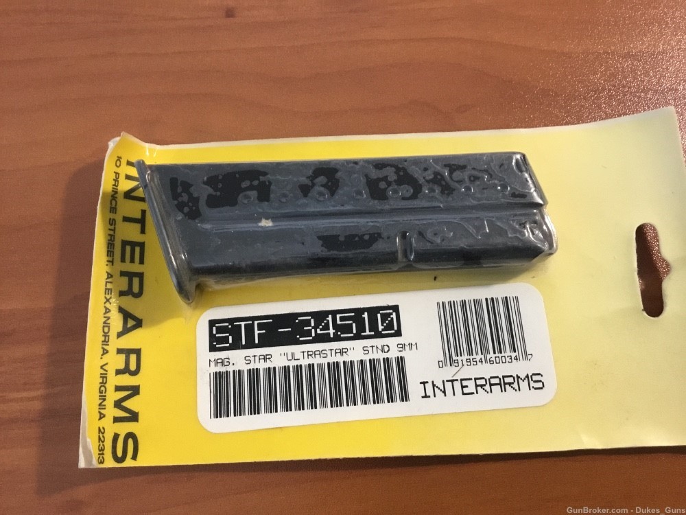 Interarms Star Ultrastar stand.9mm 9rd. mag NEW-unopened (#34510)-img-0