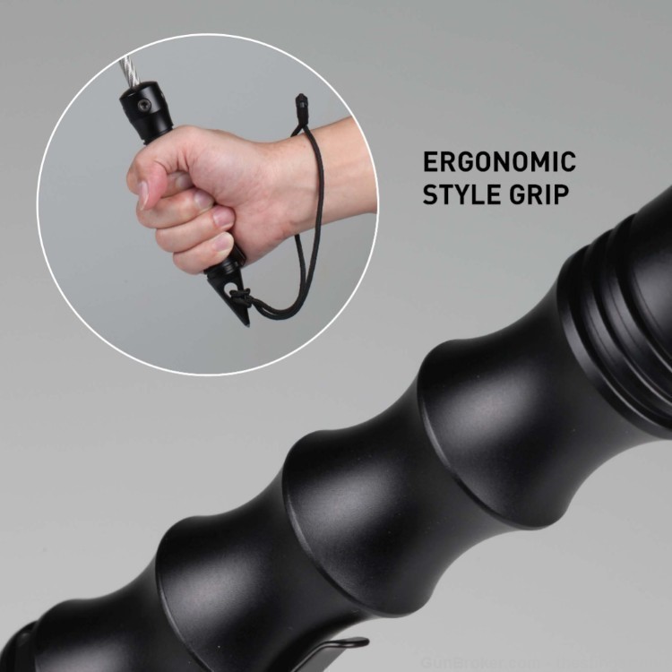 Stinger Whip Black Color Emergency Tool: Glass Breaker, Metal Hand Grip-img-4