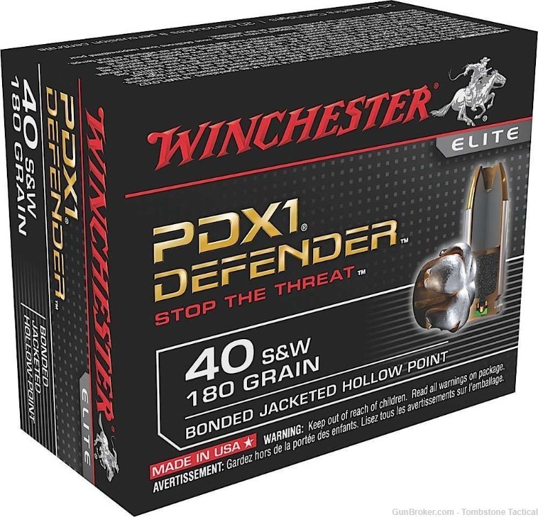 200 Round Case of Winchester PDX1 40SW 180GR Hollow Point 10 boxes per case-img-0