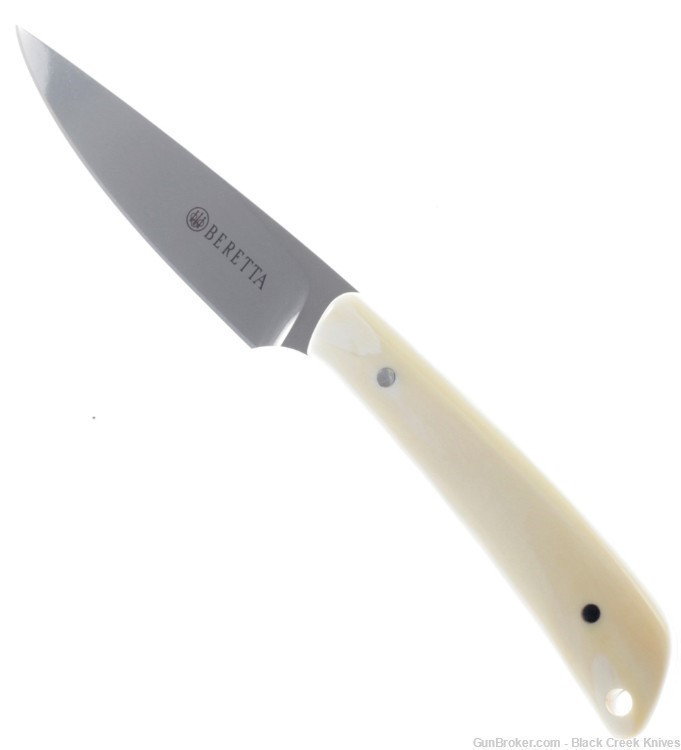 Beretta Bird & Trout Fixed Blade Knife Warthog Tusk Handle Bohler N690 SS -img-1