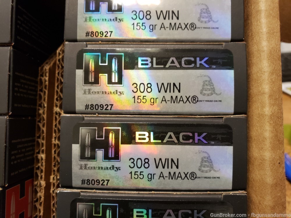 READY2SHIP 200 ROUNDS HORNADY BLACK .308 155 GR AMAX 308 A MAX A MAX WIN-img-2
