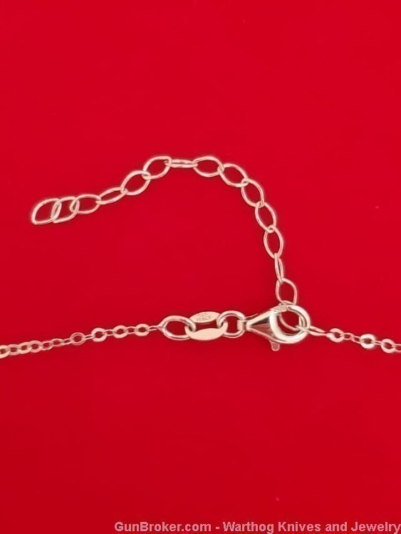 925 Sterling Silver "Cross My Heart" Necklace.18"L.SS56.*REDUCED*-img-2