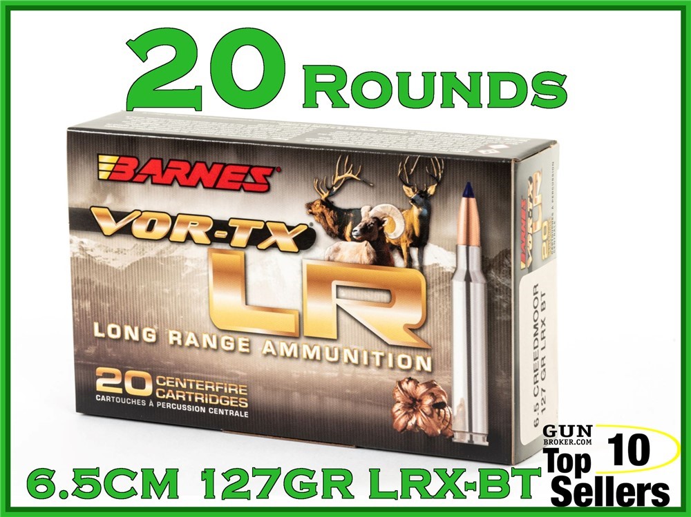 Barnes Vor-Tx LR 6.5 Creedmoor Ammo 127 grain LRX BT LR65CR01 -img-0