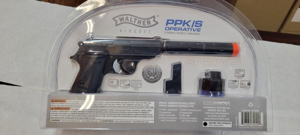 Walther PPK/S Operative-15 rd. 6mm-xtra mag and 400 BBs-img-1