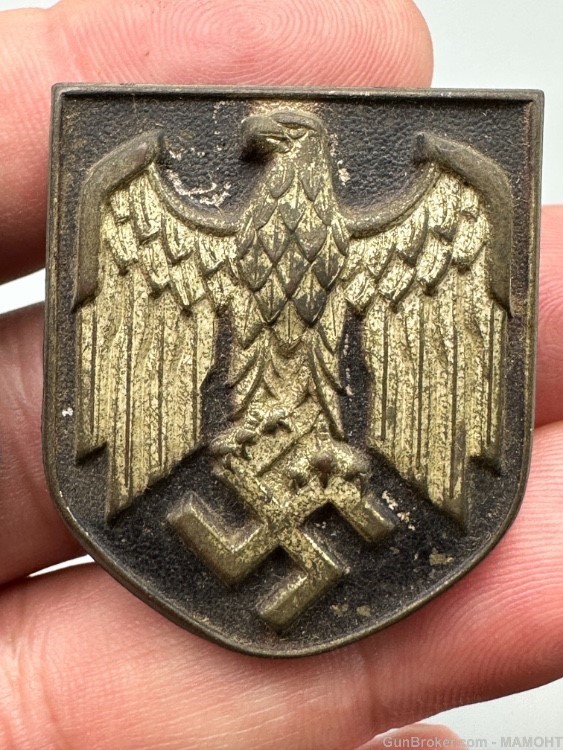 WW2 German DAK Pith Helmet Shield Insignia Badge-img-3