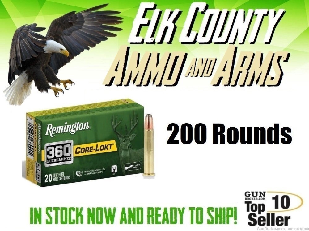 Remington Core-Lokt 360 Buckhammer 200 Grain SP 200 Rounds R360BH2-img-0