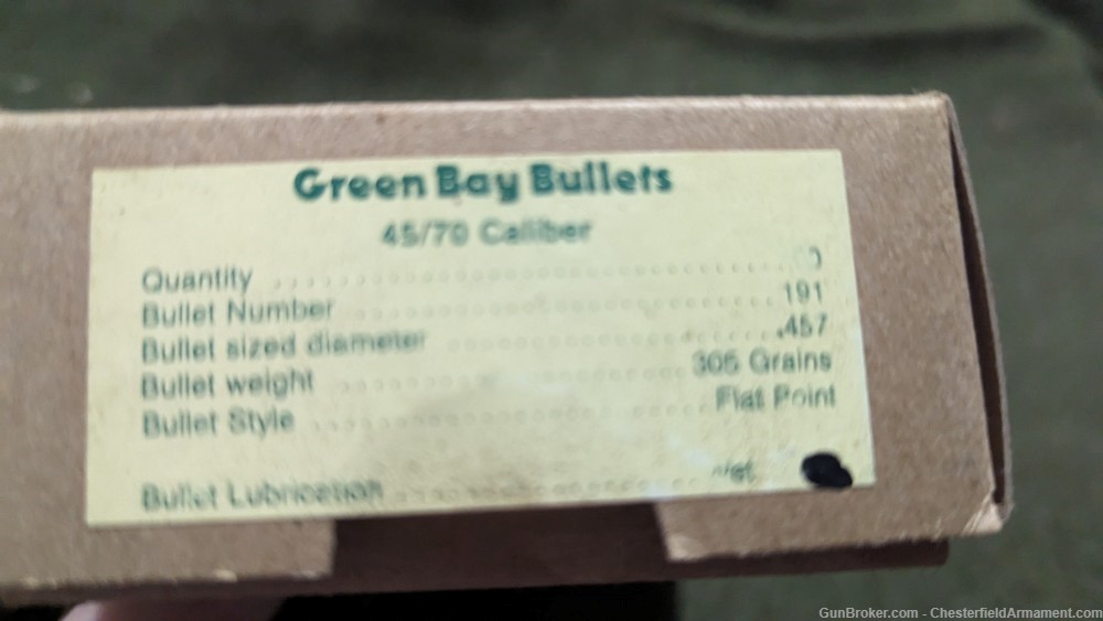 Green Bay Bullet Co  45-70 cast lead bullets,    sealed box of 50-img-2