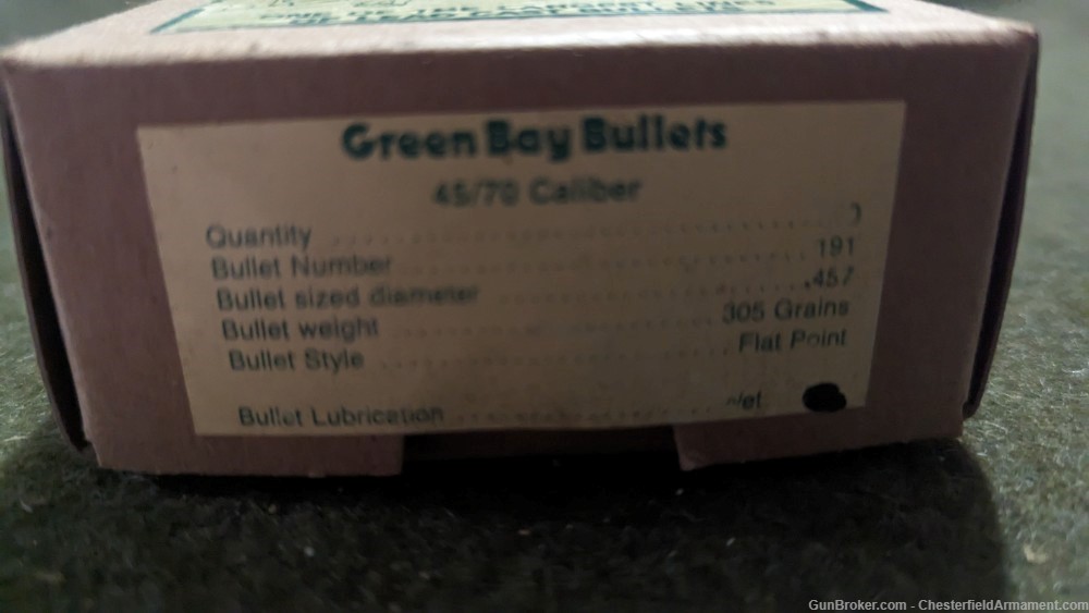 Green Bay Bullet Co  45-70 cast lead bullets,    sealed box of 50-img-1