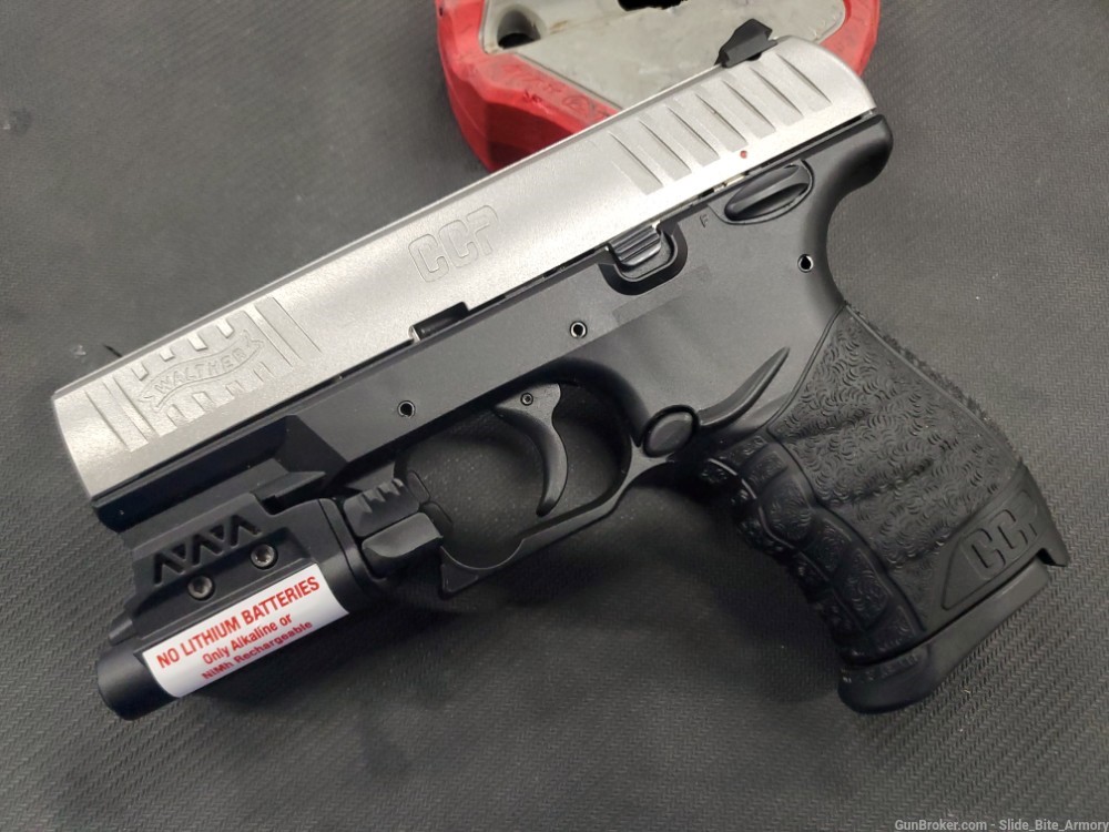 Walther CCP 9mm Pistol Stainless Steel Lasermax Spartan Green Laser Light-img-1