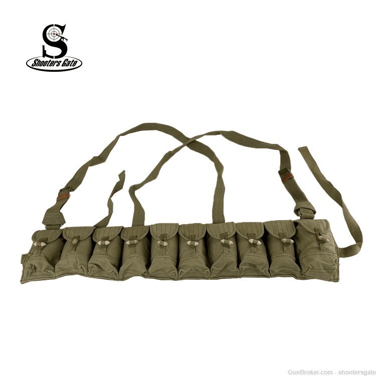 Military Surplus10 Pocket Chinese SKS Type 56 Chest Rig Bandolier ammopouch-img-1