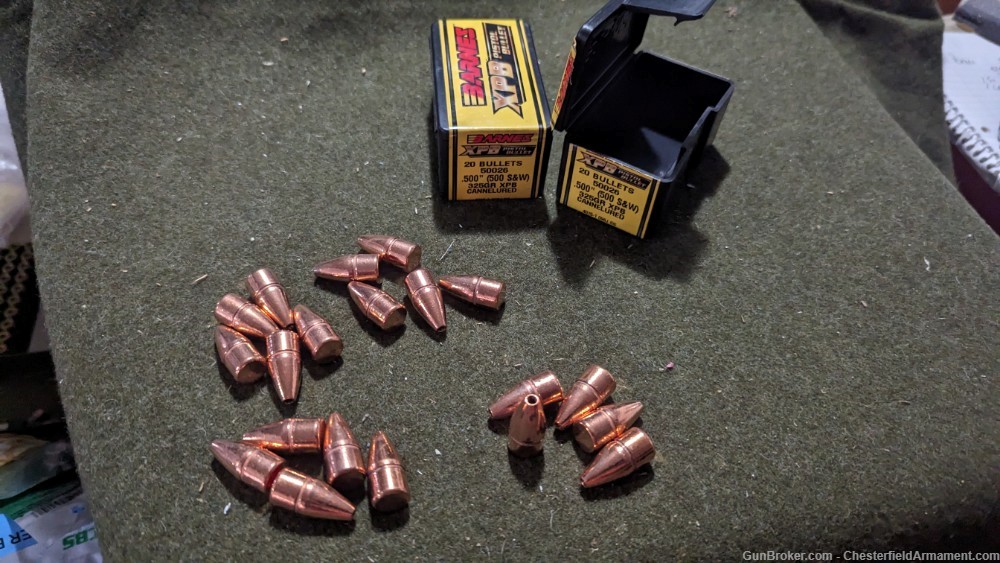 Barnes 500 S&W bullets, 50026 325gr bullets-img-0