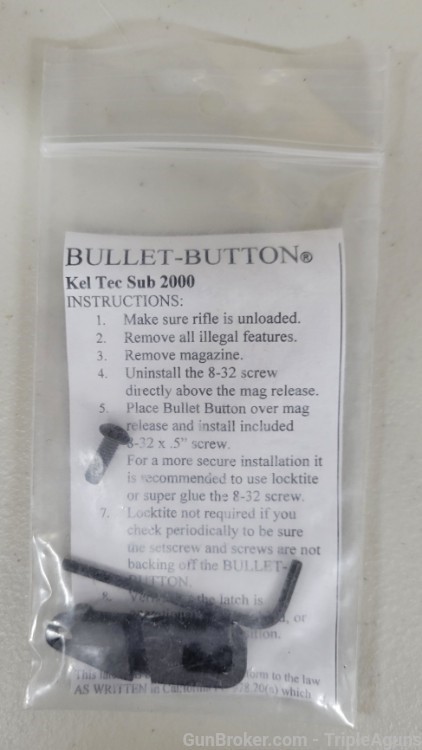 Kel Tec Sub 2000 Gen 1 bullet button compliance parts -img-0
