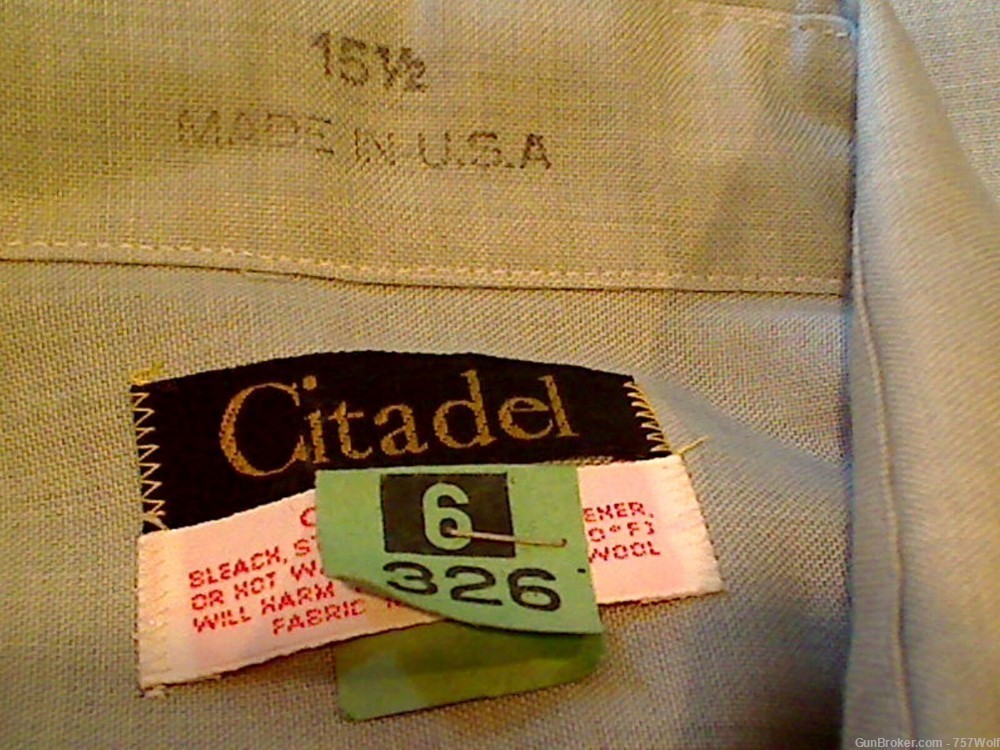 Citadel US Army Officers #469 Light Green Light Dress Shirt 15 1/2 Blend-img-3