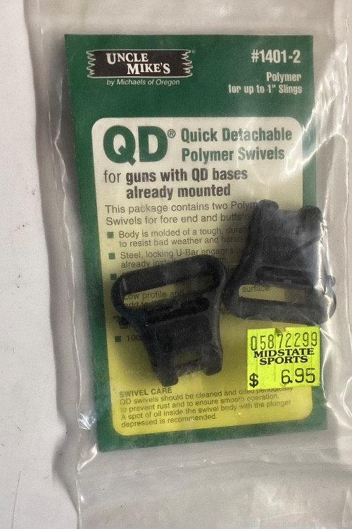 UNCLE MIKES #1401-2 QUICK DETACHABLE POLYMER SWIVEL SET , New Old Stock-img-0