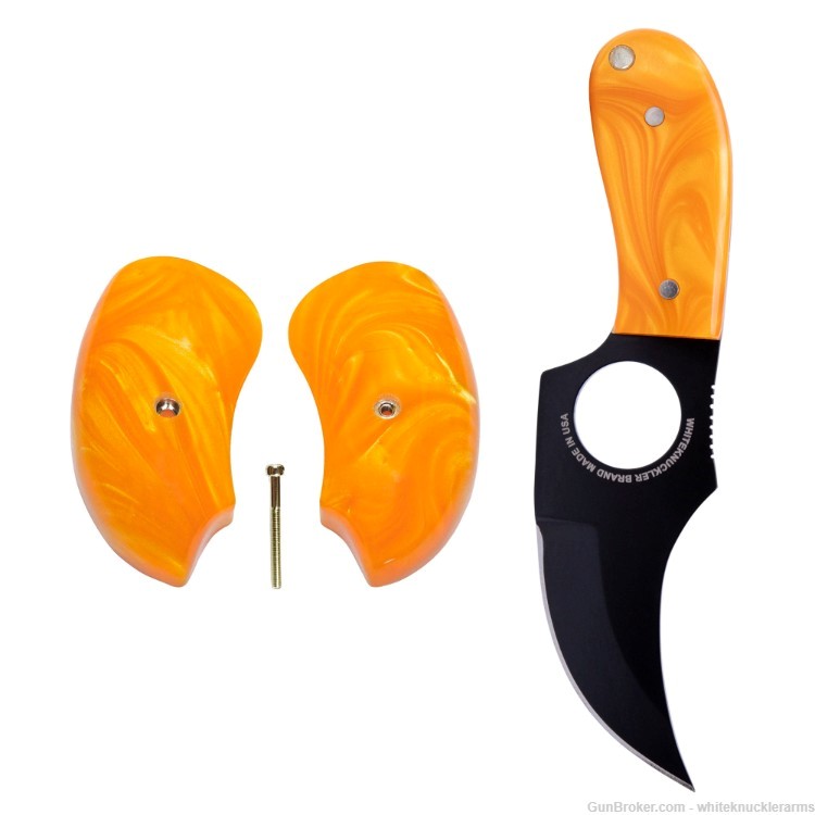 Whiteknuckler Brand Derringer Orange Pearl Grip Set w/ Matching Classic C7-img-1