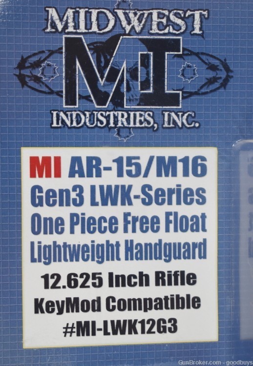 MIDWEST IND. AR-15/M16 GEN3 LWK-SERIES HANDGUARD MI-LWK12G3-FDE NOS KEYMOD -img-1