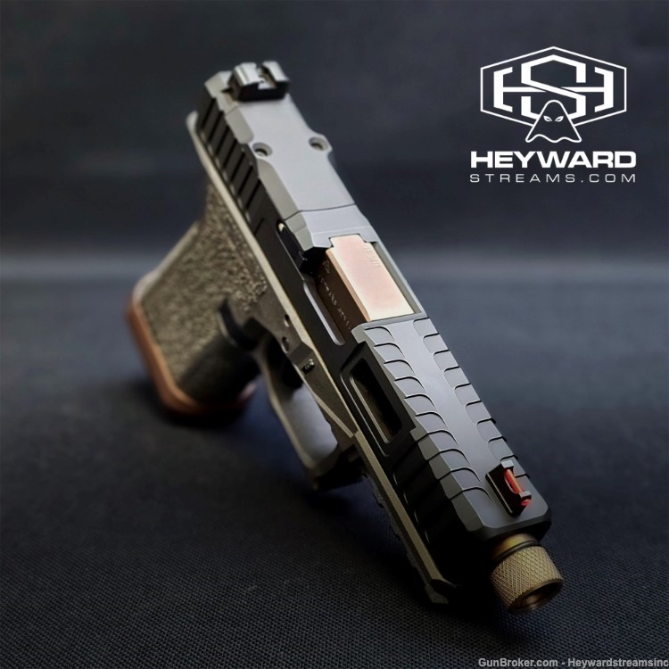P80 Glock Clone Gen 3, Compact PFC9 9mm, ZP Slide Armor Black Cerakote-img-0
