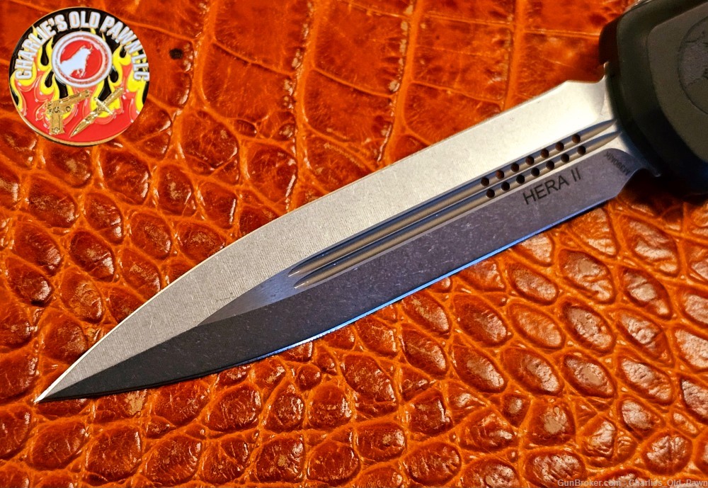 NEW 2024 MICROTECH HERA II OTF AUTO KNIFE 3.85" DAGGER STONEWASH BLADE-img-1