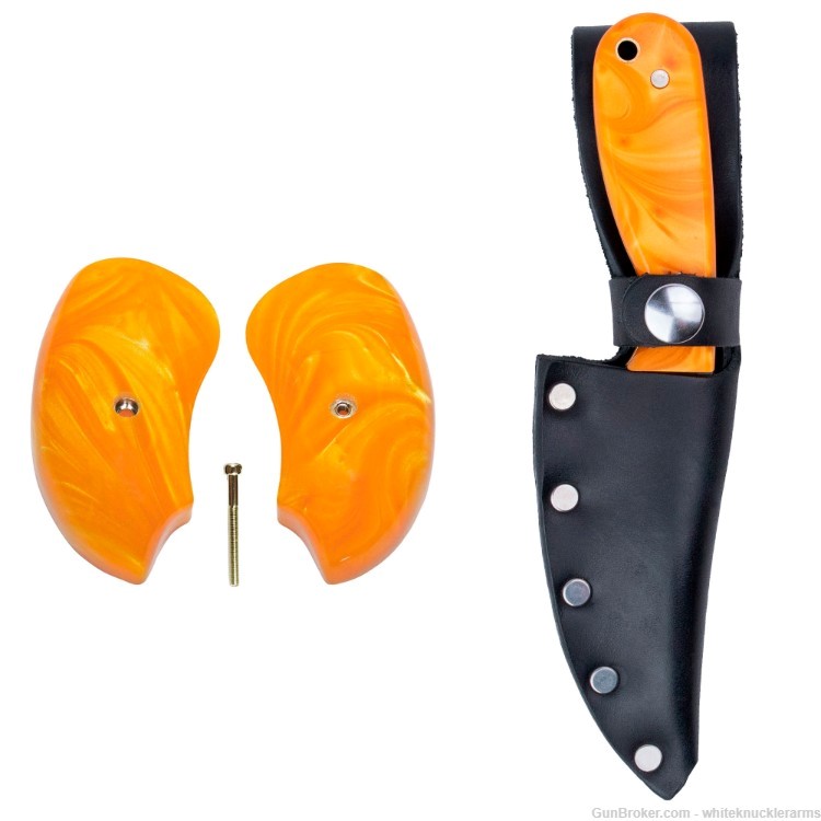 Whiteknuckler Brand Derringer Orange Pearl Grip Set w/ Matching Classic M3-img-0