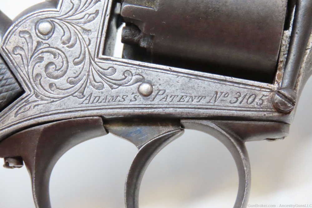 ADAMS Patent POCKET Revolver ANCION & CIE Belgium .32 Antique ENGRAVED-img-14