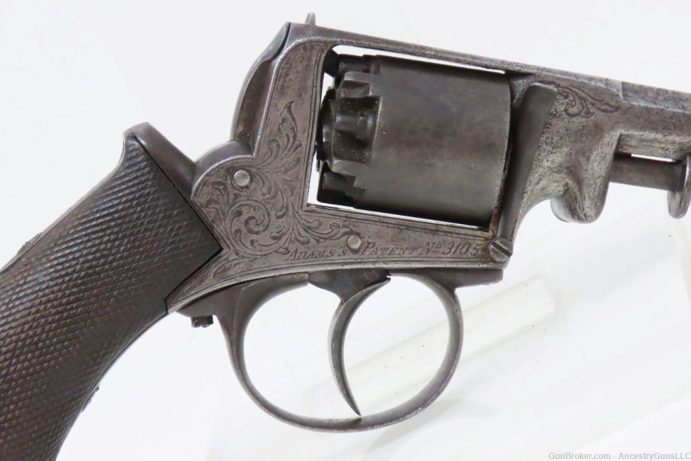 ADAMS Patent POCKET Revolver ANCION & CIE Belgium .32 Antique ENGRAVED-img-17