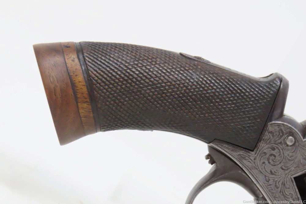 ADAMS Patent POCKET Revolver ANCION & CIE Belgium .32 Antique ENGRAVED-img-16